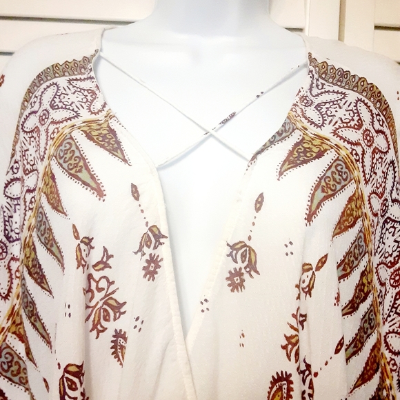 Boho Style Silence + Noise Long Sleve Open Front High Low Blouse - Picture 12 of 15